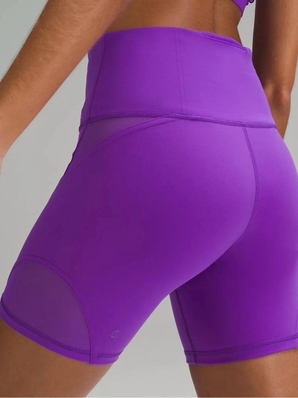 Lululemon Wunder Train Mesh Panel Hi-rise Short 6” - atomic purple - size 4 NWT